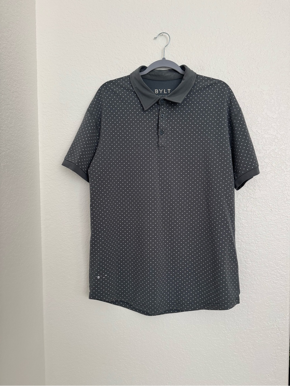 Men's BYLT Basic Gray Dotted Polo Shirt